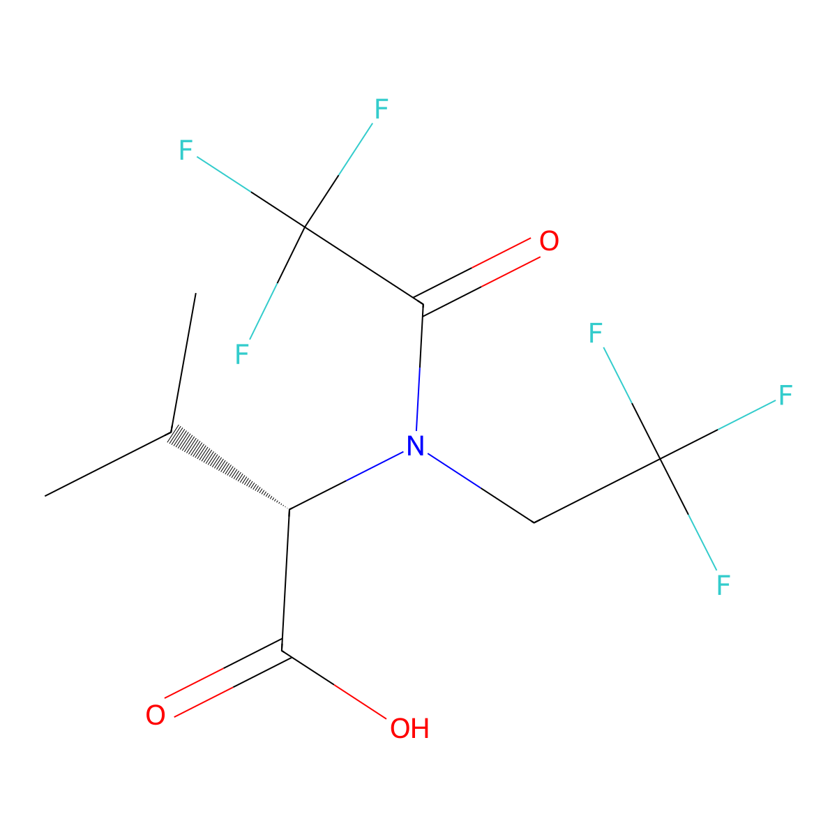 (2S)-3-methyl-2-[2,2,2-trifluoro-N-(2,2,2-trifluoroethyl)acetamido]butanoic acid molecular structure, CAS 2679929-88-3