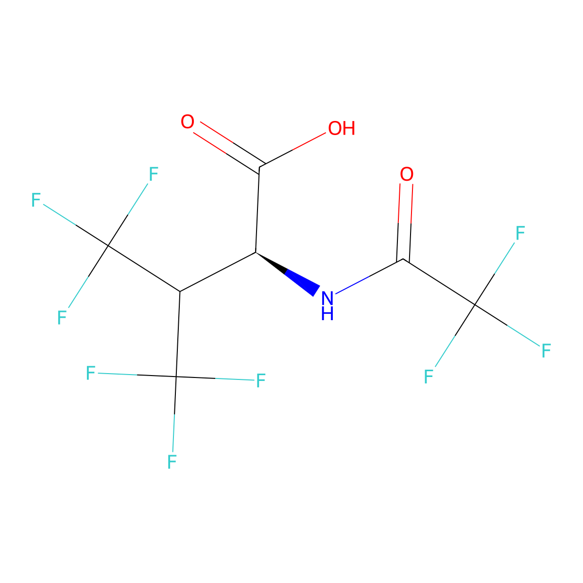 (2S)-4,4,4-trifluoro-2-(2,2,2-trifluoroacetamido)-3-(trifluoromethyl)butanoic acid molecular structure, CAS 2679929-95-2