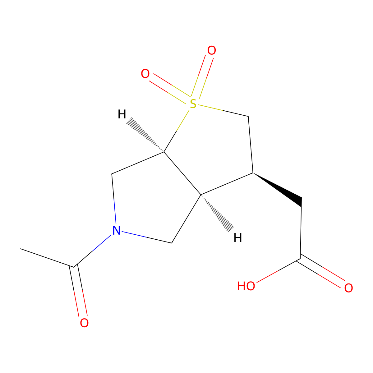 rac-2-[(3R,3aR,6aR)-5-acetyl-1,1-dioxo-hexahydro-2H-1lambda6-thieno[2,3-c]pyrrol-3-yl]acetic acid molecular structure, CAS 2679930-05-1