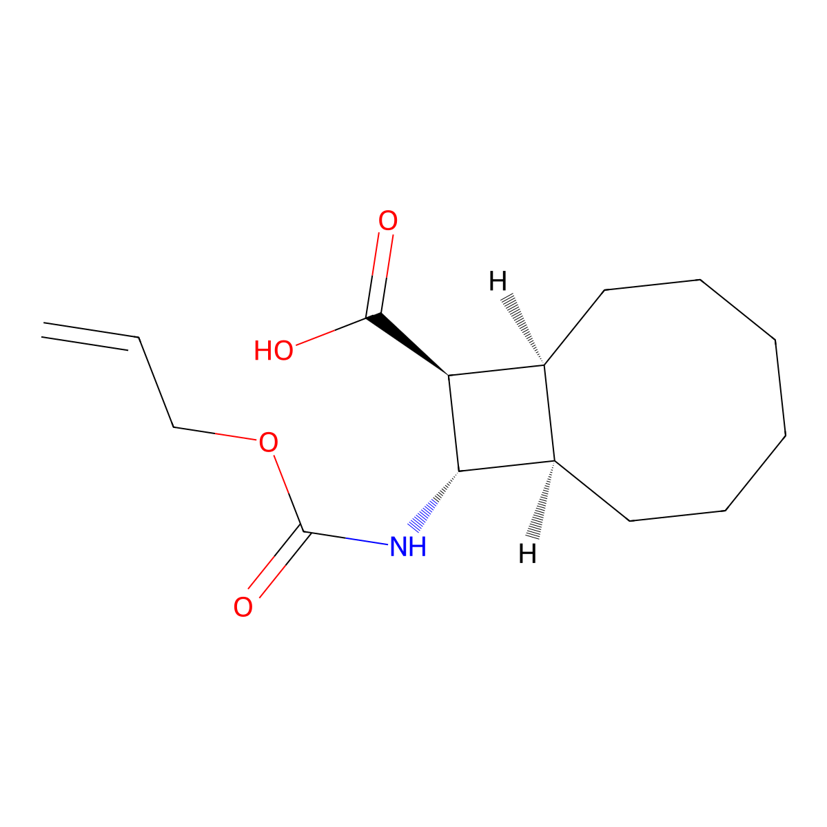 rac-(1R,8S,9S,10S)-10-{[(prop-2-en-1-yloxy)carbonyl]amino}bicyclo[6.2.0]decane-9-carboxylic acid molecular structure, CAS 2679930-06-2