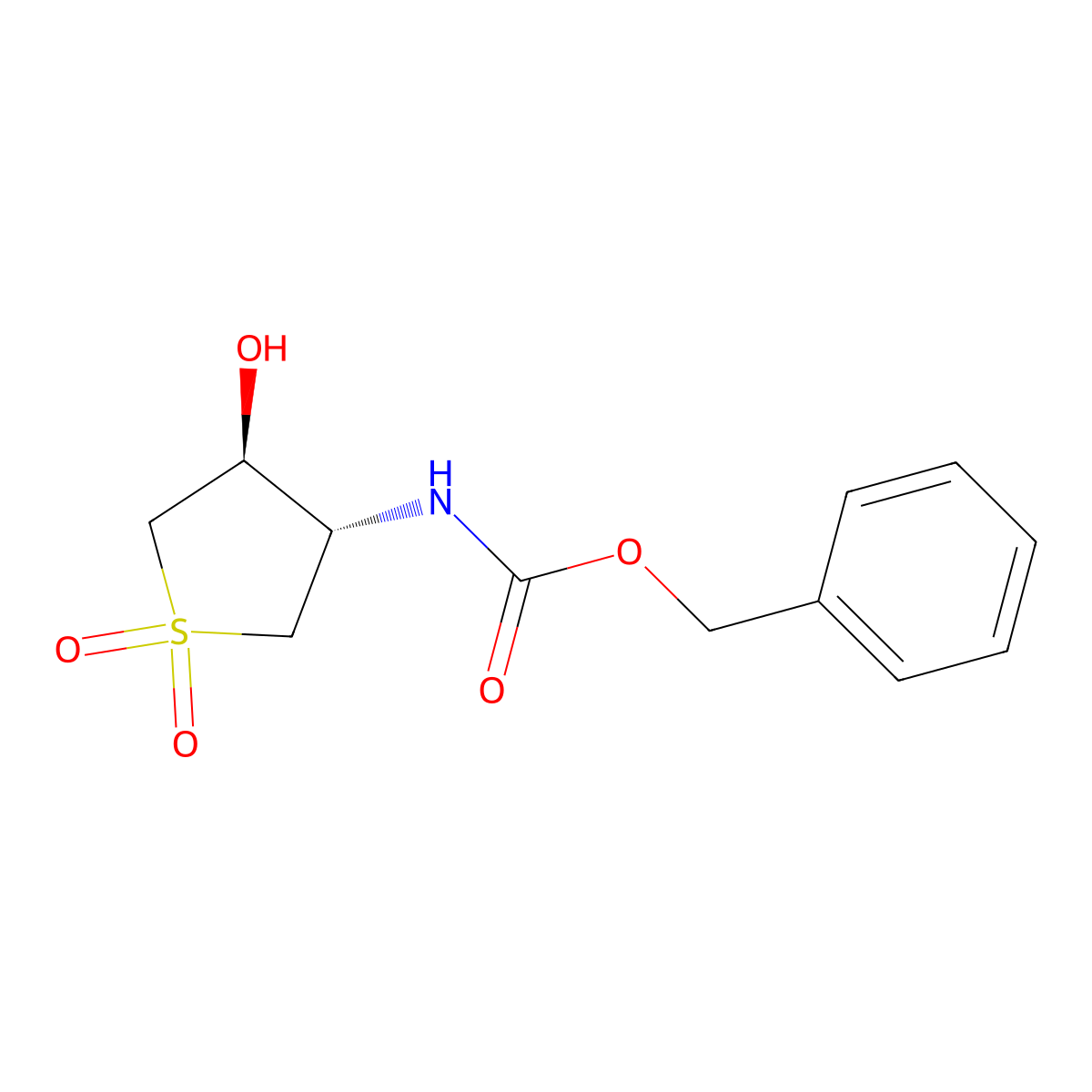 rac-benzyl N-[(3R,4R)-4-hydroxy-1,1-dioxo-1lambda6-thiolan-3-yl]carbamate molecular structure, CAS 2679930-10-8