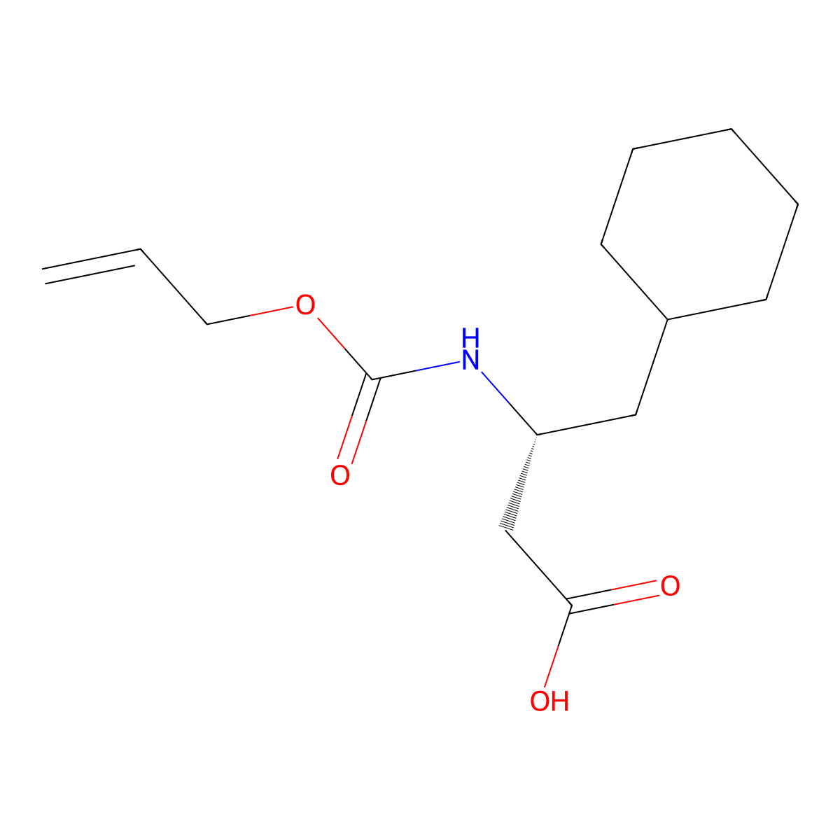 (3R)-4-cyclohexyl-3-{[(prop-2-en-1-yloxy)carbonyl]amino}butanoic acid molecular structure, CAS 2679930-14-2