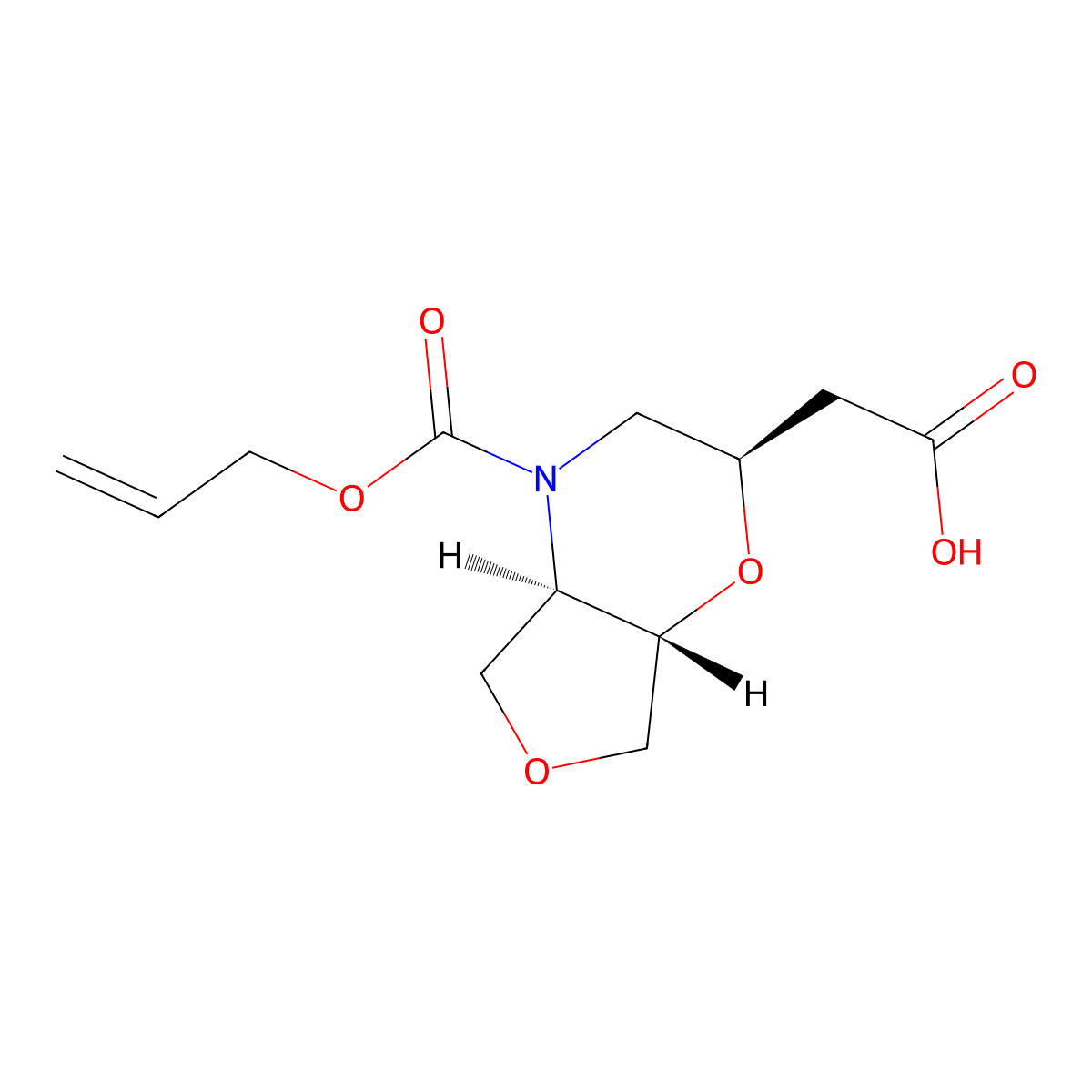 rac-2-[(2R,4aR,7aS)-4-[(prop-2-en-1-yloxy)carbonyl]-hexahydro-2H-furo[3,4-b][1,4]oxazin-2-yl]acetic acid molecular structure, CAS 2679930-20-0