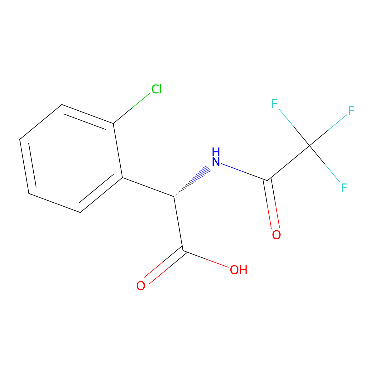 (2S)-2-(2-chlorophenyl)-2-(2,2,2-trifluoroacetamido)acetic acid molecular structure, CAS 2679930-21-1