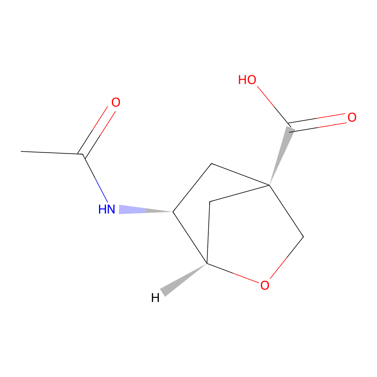 rac-(1R,4S,6R)-6-acetamido-2-oxabicyclo[2.2.1]heptane-4-carboxylic acid molecular structure, CAS 2679930-23-3