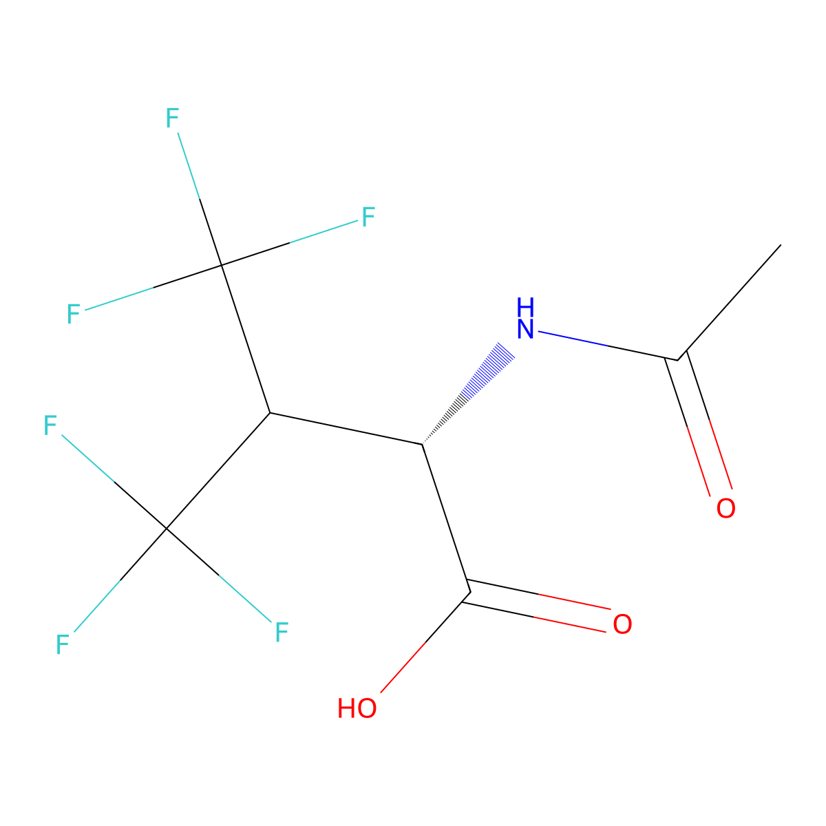 (2S)-2-acetamido-4,4,4-trifluoro-3-(trifluoromethyl)butanoic acid molecular structure, CAS 2679930-28-8