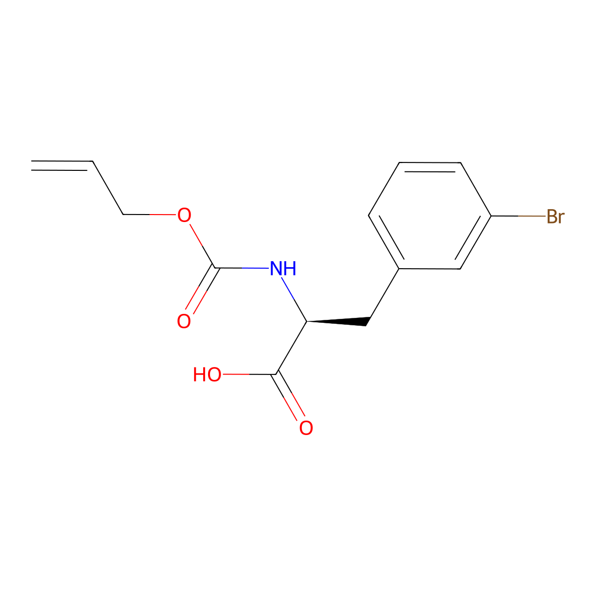 (2S)-3-(3-bromophenyl)-2-{[(prop-2-en-1-yloxy)carbonyl]amino}propanoic acid molecular structure, CAS 2679930-29-9