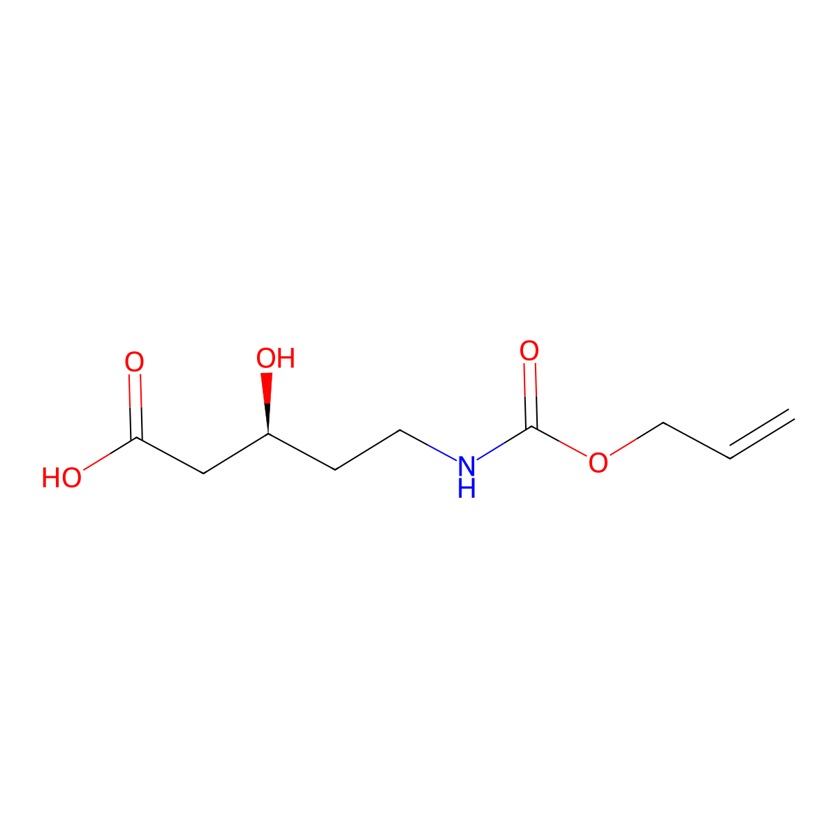 (3S)-3-hydroxy-5-{[(prop-2-en-1-yloxy)carbonyl]amino}pentanoic acid molecular structure, CAS 2679930-32-4