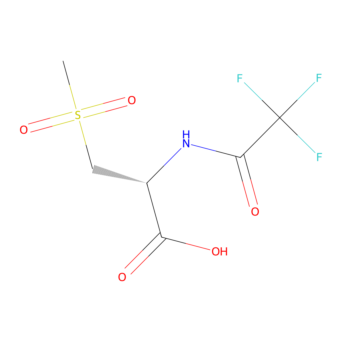 (2R)-3-methanesulfonyl-2-(2,2,2-trifluoroacetamido)propanoic acid molecular structure, CAS 2679930-36-8