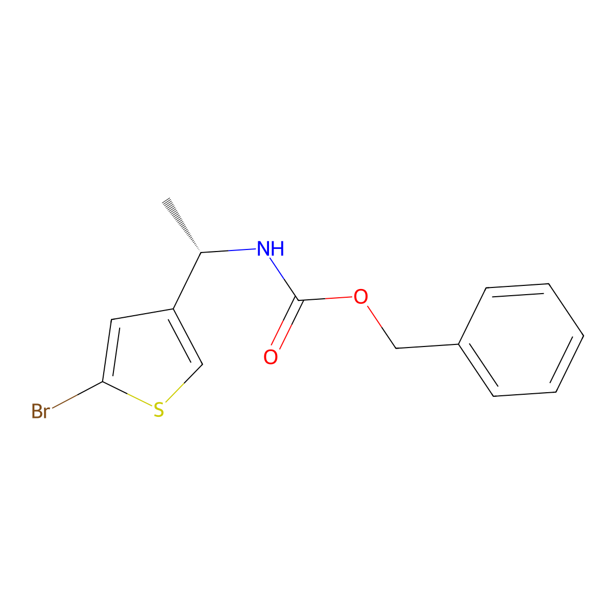 benzyl N-[(1S)-1-(5-bromothiophen-3-yl)ethyl]carbamate molecular structure, CAS 2679930-38-0