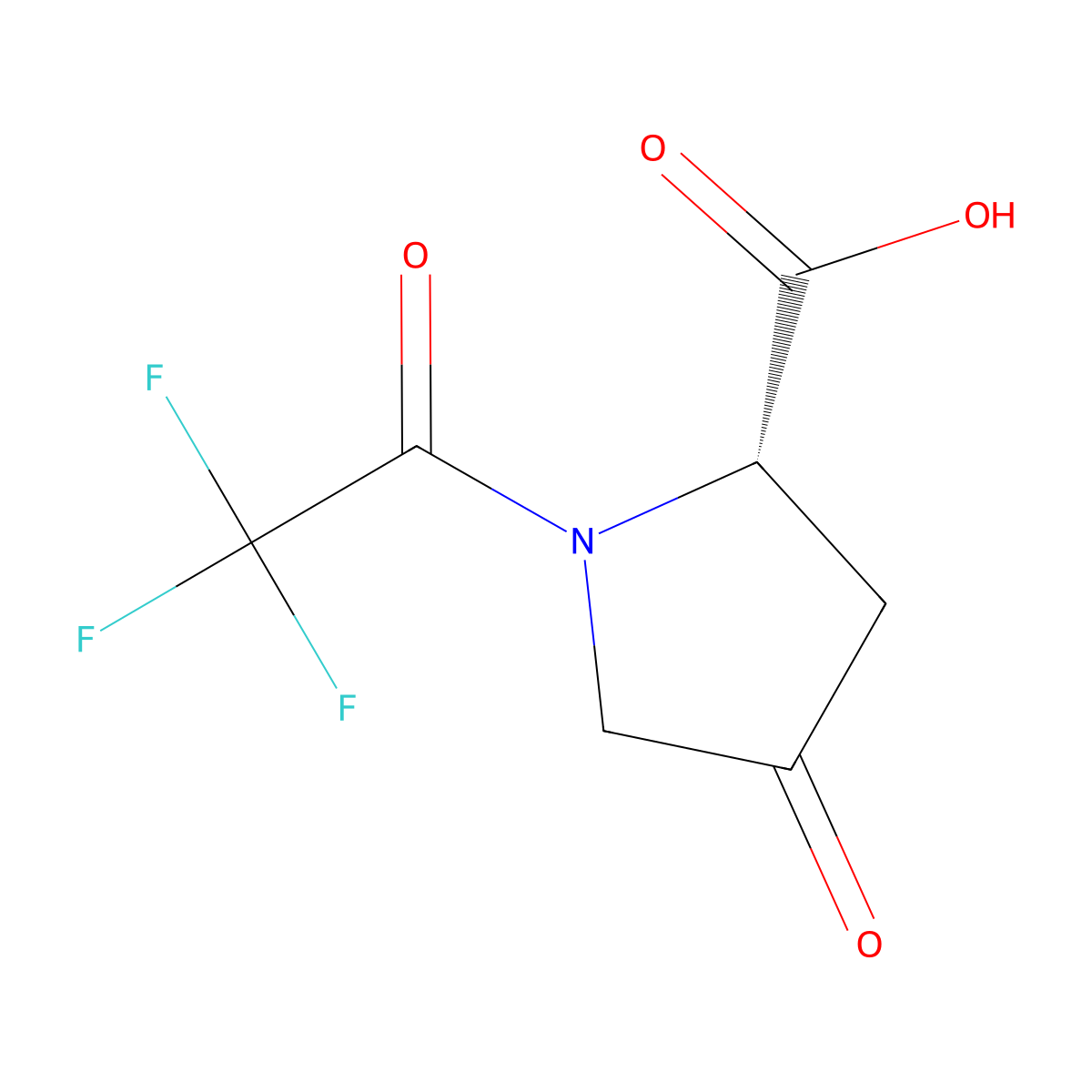 (2S)-4-oxo-1-(2,2,2-trifluoroacetyl)pyrrolidine-2-carboxylic acid molecular structure, CAS 2679930-45-9