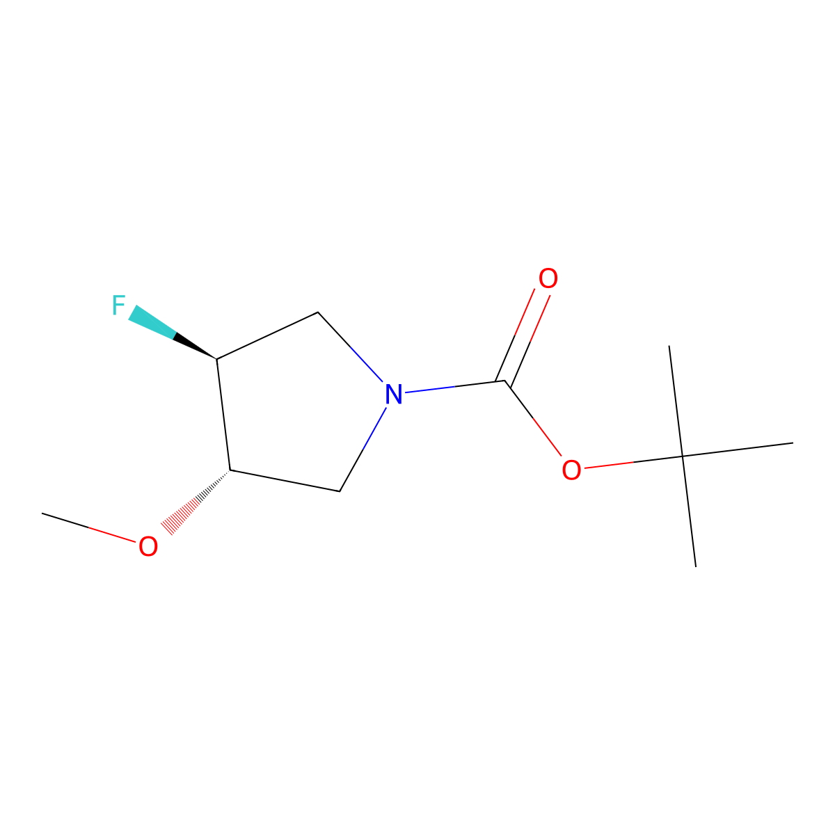 tert-butyl (3S,4S)-3-fluoro-4-methoxypyrrolidine-1-carboxylate molecular structure, CAS 2679930-47-1