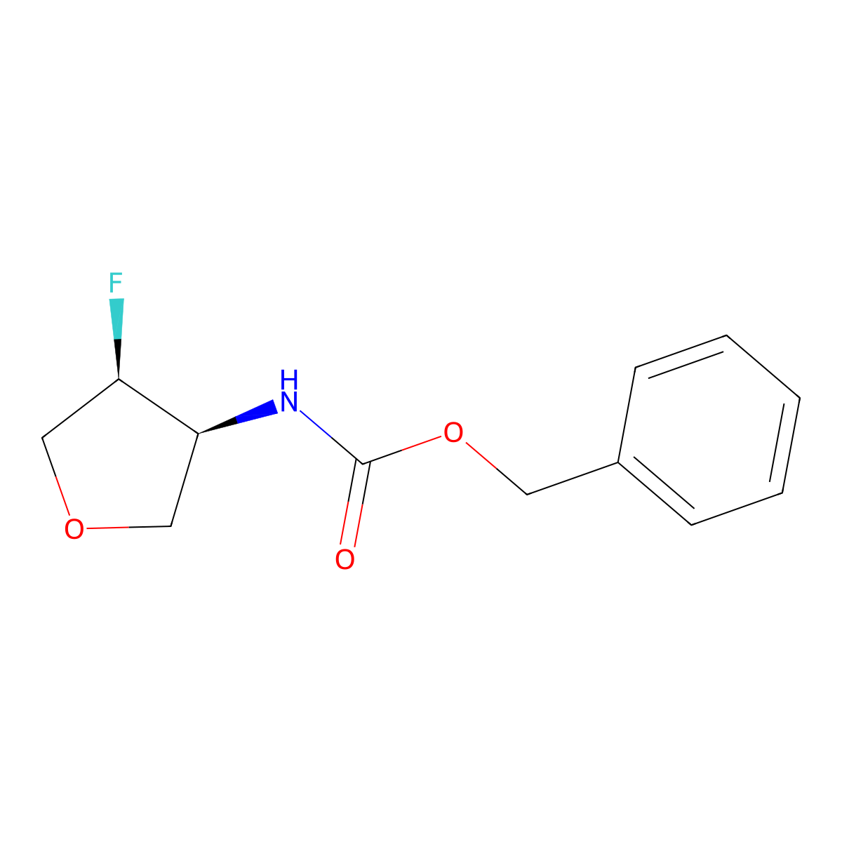 rac-benzyl N-[(3R,4R)-4-fluorooxolan-3-yl]carbamate molecular structure, CAS 2679930-52-8