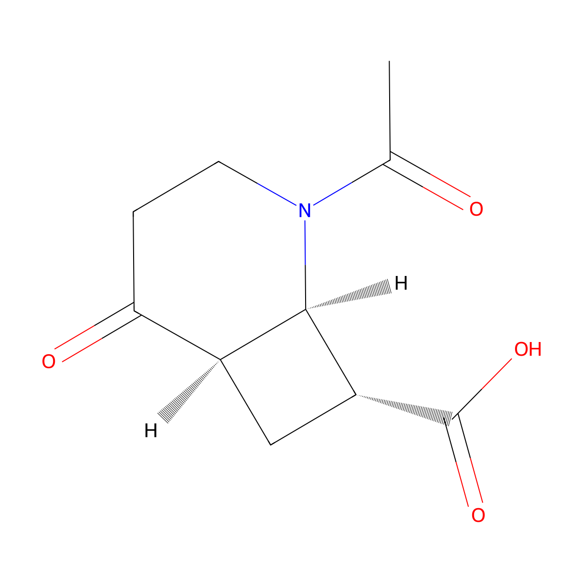 rac-(1R,6R,8R)-2-acetyl-5-oxo-2-azabicyclo[4.2.0]octane-8-carboxylic acid molecular structure, CAS 2679930-55-1