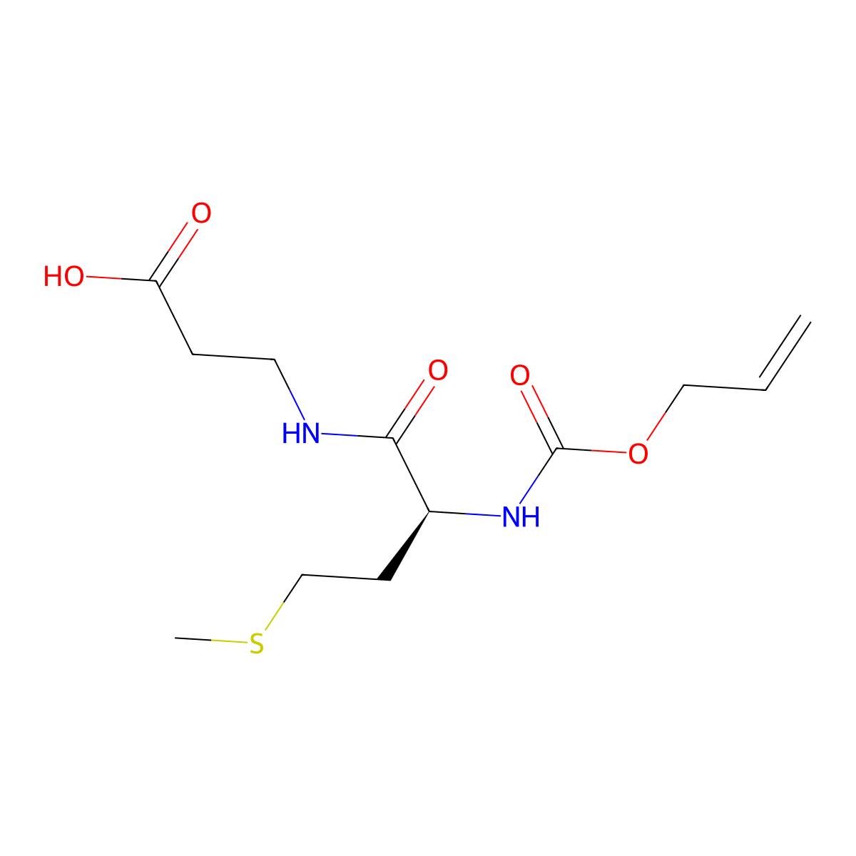 3-[(2S)-4-(methylsulfanyl)-2-{[(prop-2-en-1-yloxy)carbonyl]amino}butanamido]propanoic acid molecular structure, CAS 2679930-56-2