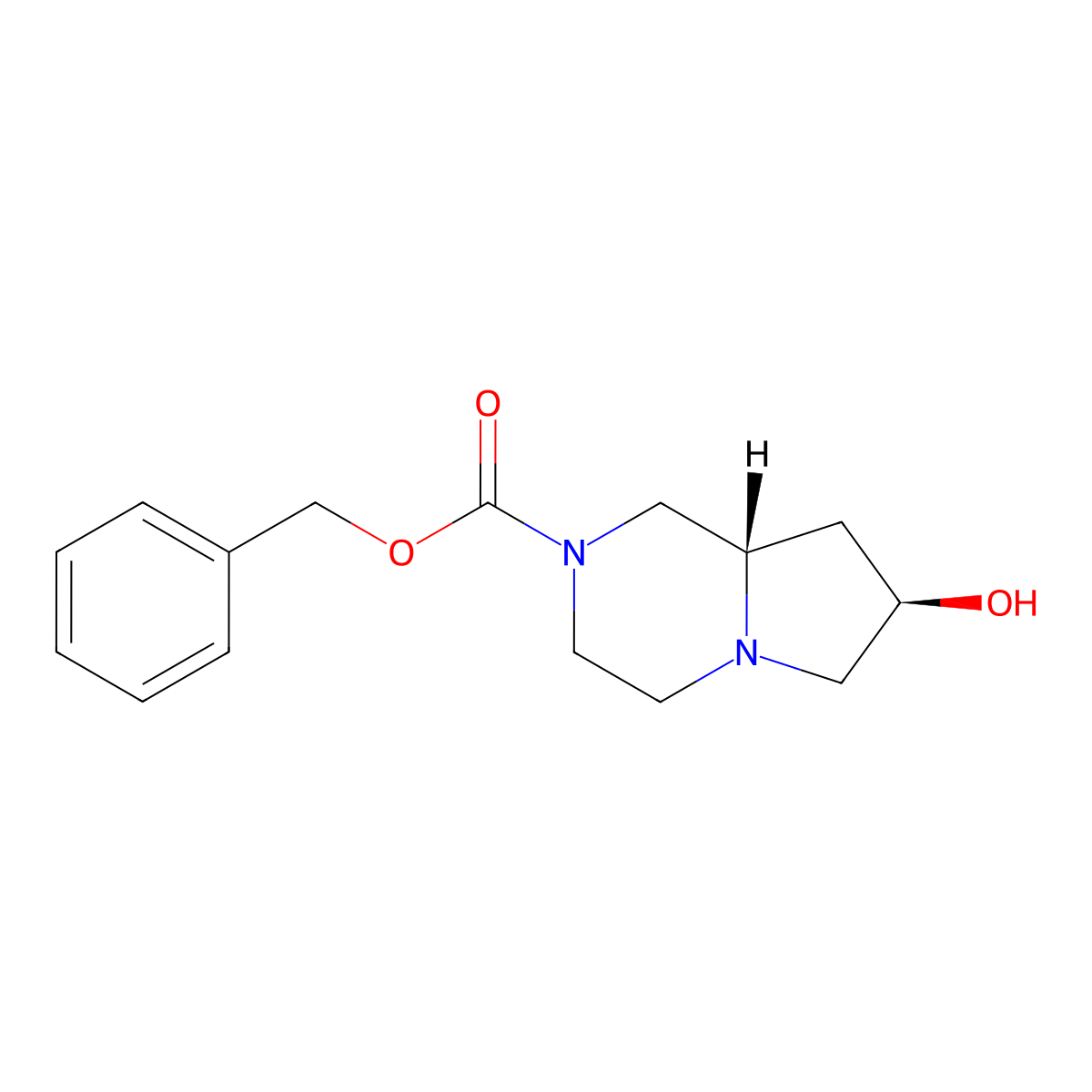 benzyl (7R,8aS)-7-hydroxy-octahydropyrrolo[1,2-a]piperazine-2-carboxylate molecular structure, CAS 2679930-60-8