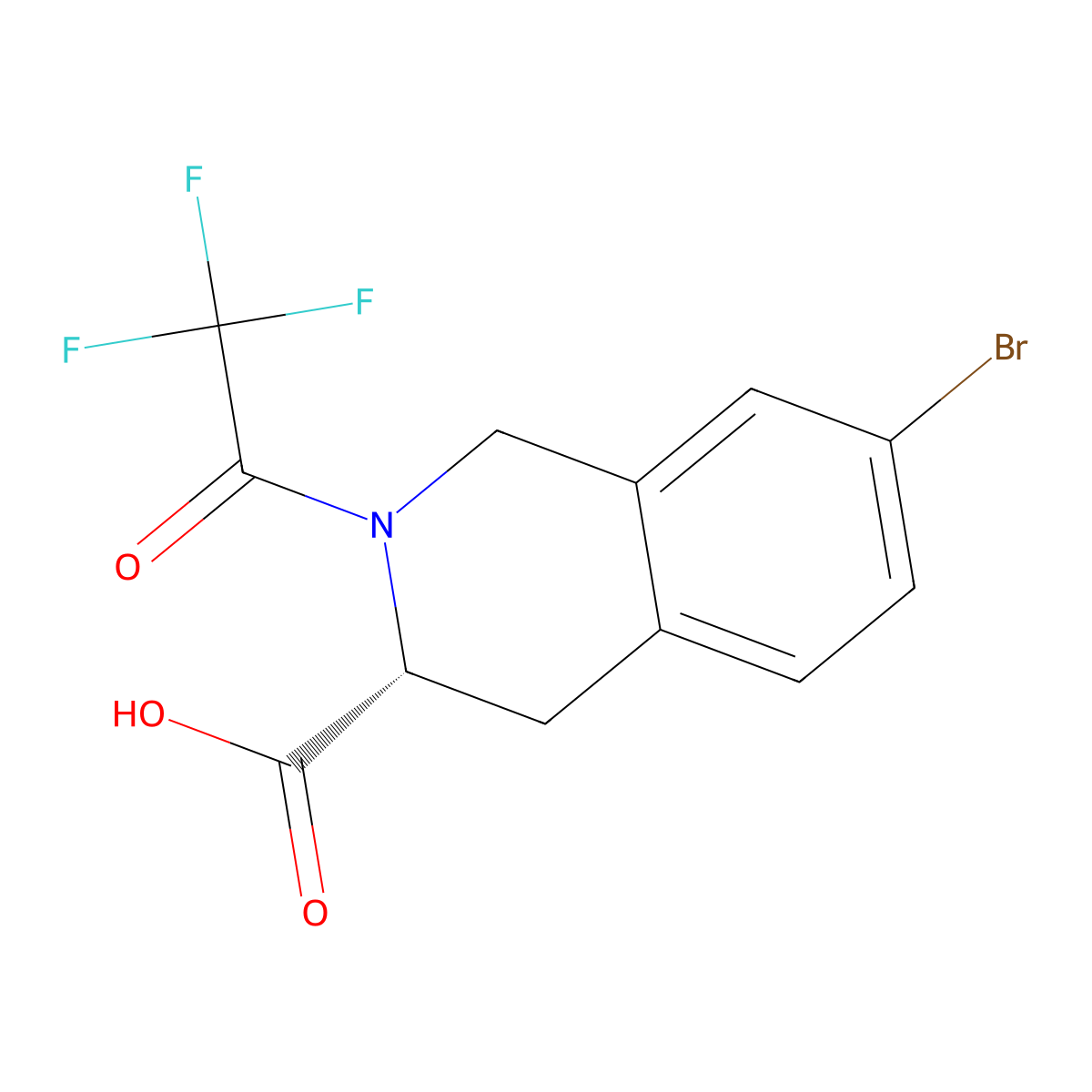 (3R)-7-bromo-2-(2,2,2-trifluoroacetyl)-1,2,3,4-tetrahydroisoquinoline-3-carboxylic acid molecular structure, CAS 2679930-61-9
