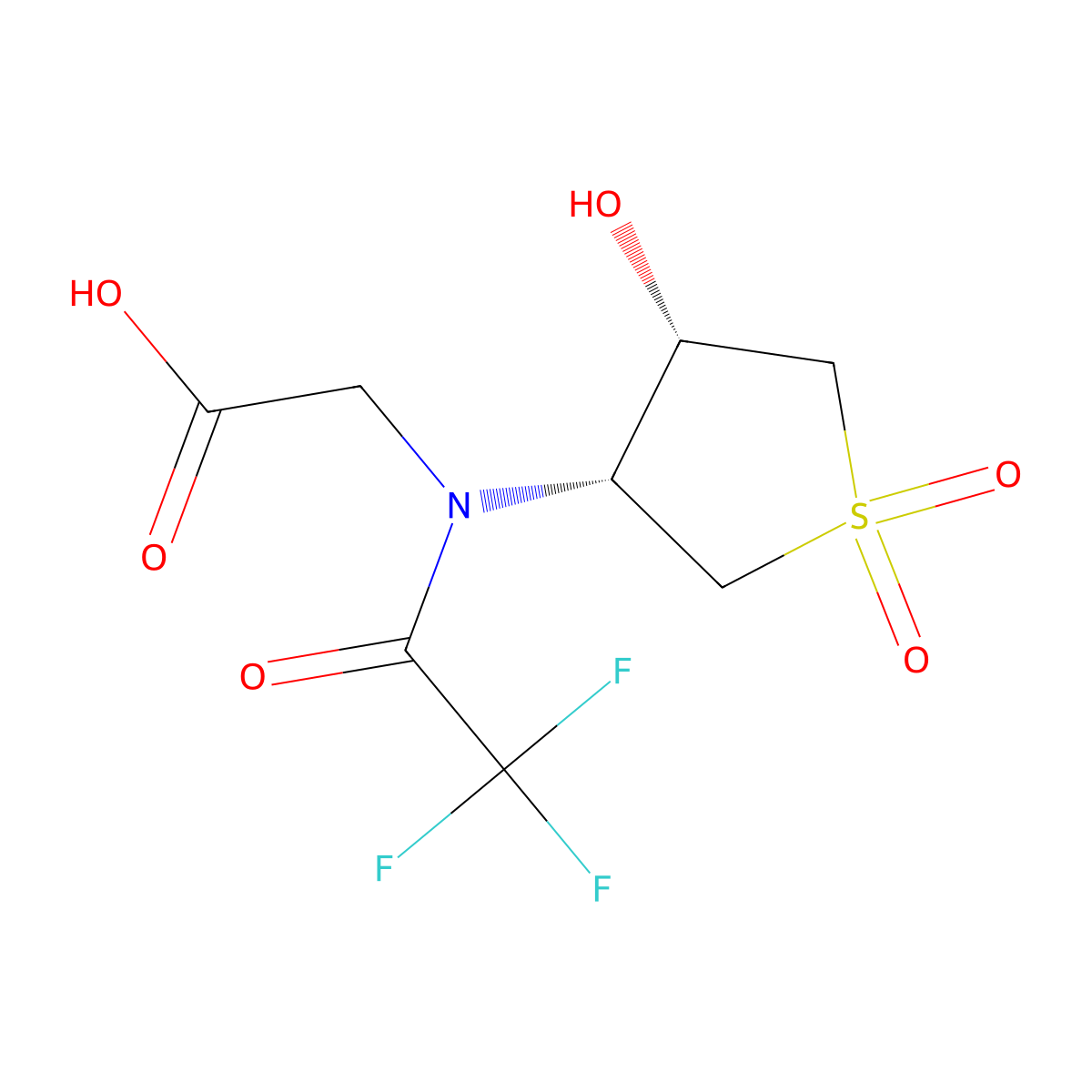 rac-2-{2,2,2-trifluoro-N-[(3R,4S)-4-hydroxy-1,1-dioxo-1lambda6-thiolan-3-yl]acetamido}acetic acid molecular structure, CAS 2679930-62-0