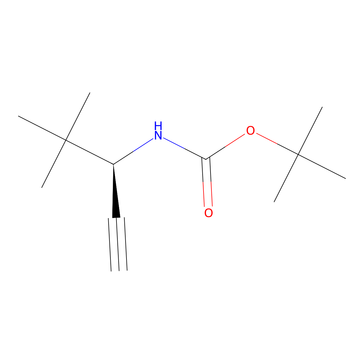 tert-butyl N-[(3R)-4,4-dimethylpent-1-yn-3-yl]carbamate molecular structure, CAS 2679930-63-1