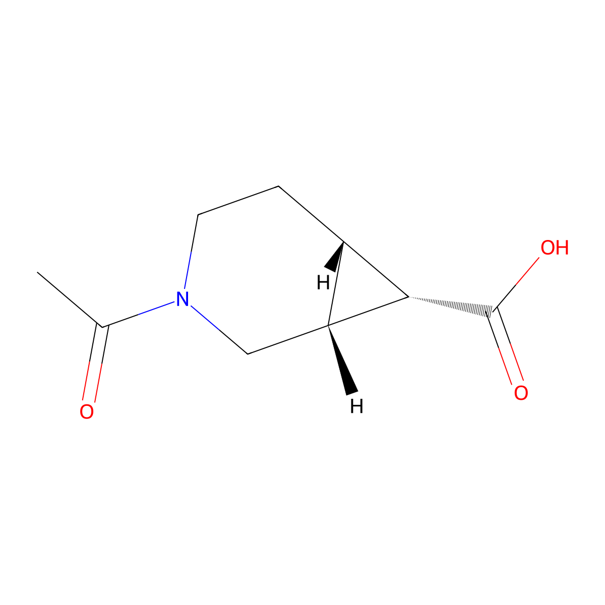 rac-(1R,6S,7S)-3-acetyl-3-azabicyclo[4.1.0]heptane-7-carboxylic acid molecular structure, CAS 2679930-71-1