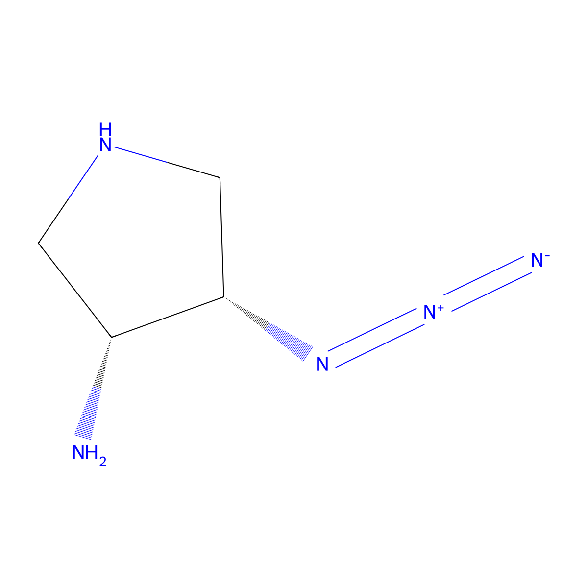 rac-(3R,4S)-4-azidopyrrolidin-3-amine molecular structure, CAS 2679930-75-5