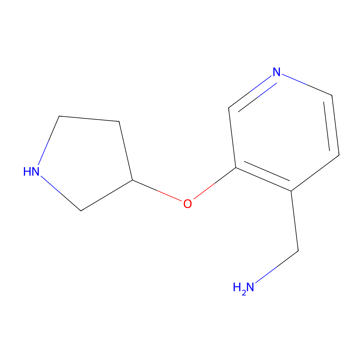 1-{3-[(3S)-pyrrolidin-3-yloxy]pyridin-4-yl}methanamine molecular structure, CAS 2679930-77-7