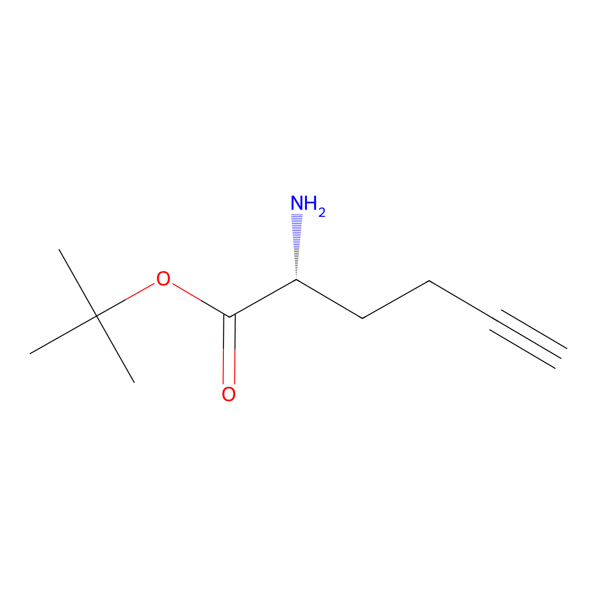 tert-butyl (2R)-2-aminohex-5-ynoate molecular structure, CAS 2679930-81-3