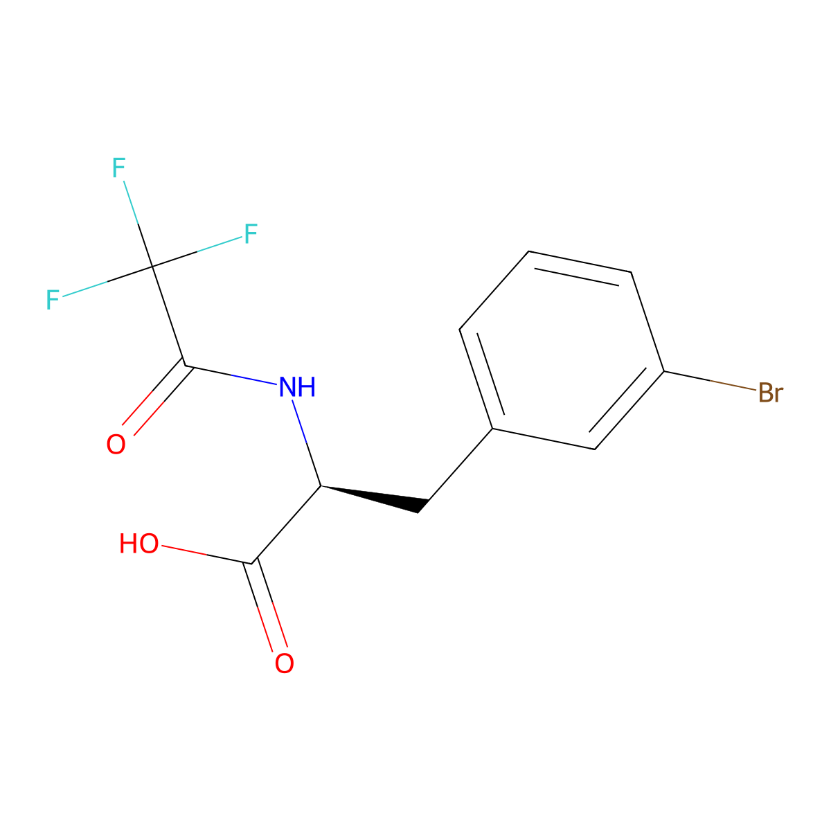 (2S)-3-(3-bromophenyl)-2-(2,2,2-trifluoroacetamido)propanoic acid molecular structure, CAS 2679930-82-4