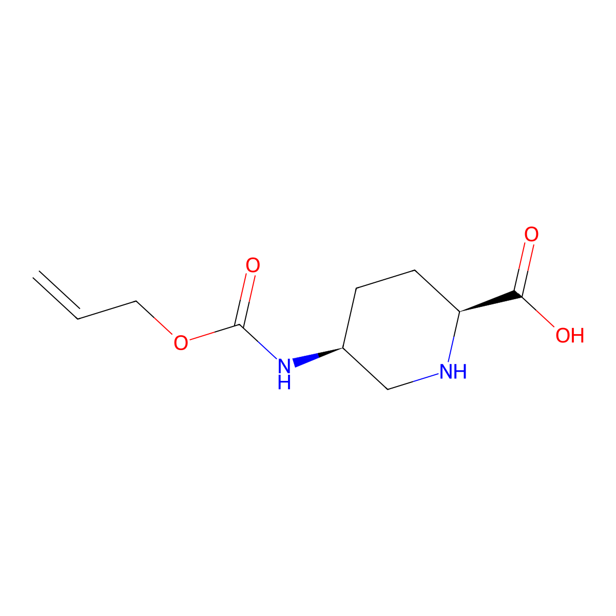 rac-(2R,5R)-5-{[(prop-2-en-1-yloxy)carbonyl]amino}piperidine-2-carboxylic acid molecular structure, CAS 2679930-89-1