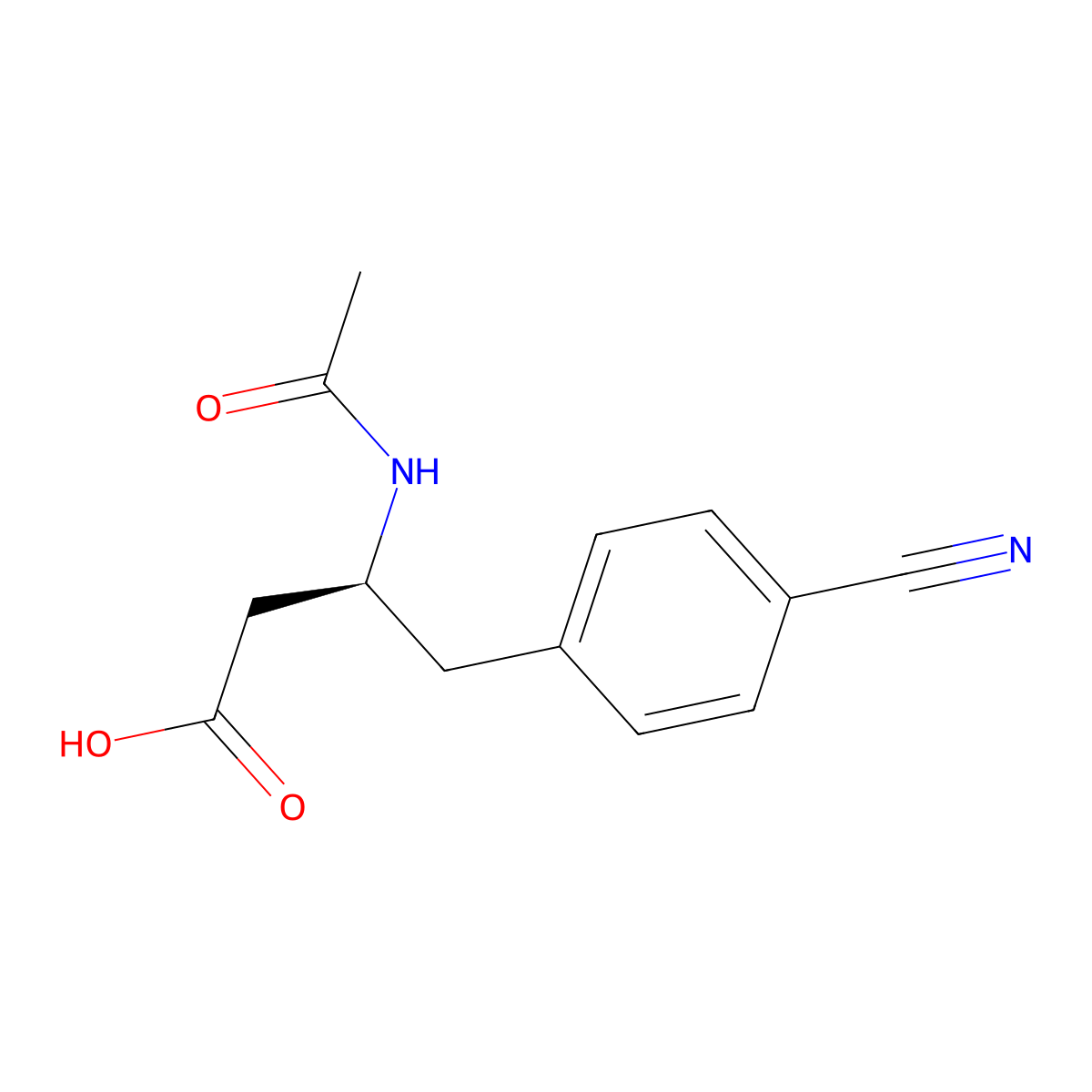 (3S)-4-(4-cyanophenyl)-3-acetamidobutanoic acid molecular structure, CAS 2679930-92-6