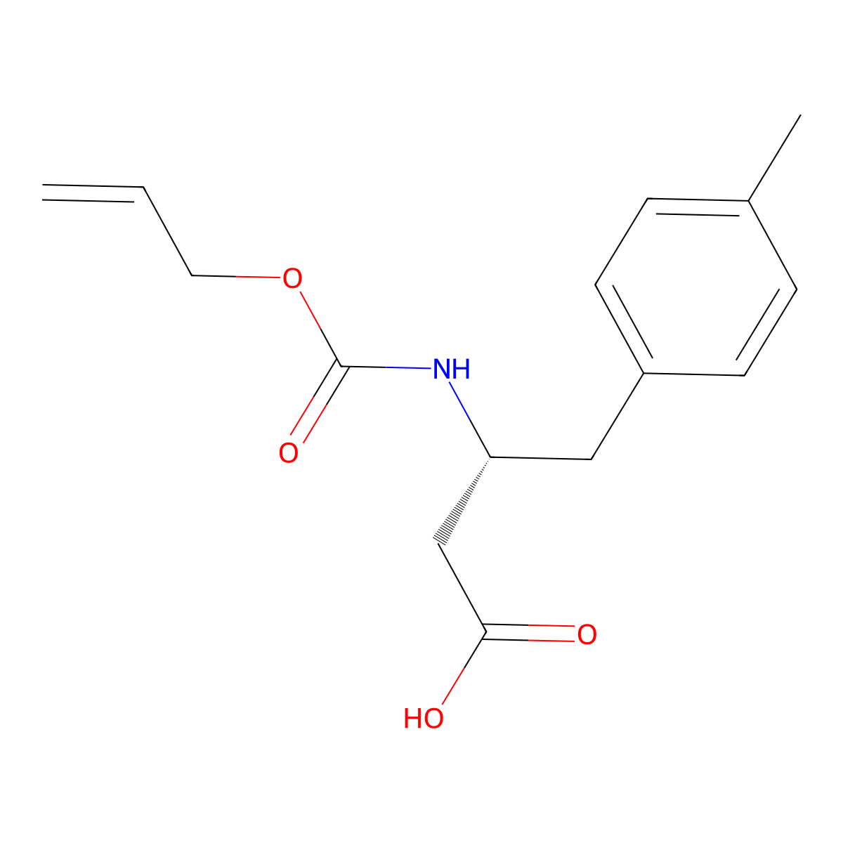 (3R)-4-(4-methylphenyl)-3-{[(prop-2-en-1-yloxy)carbonyl]amino}butanoic acid molecular structure, CAS 2679930-98-2