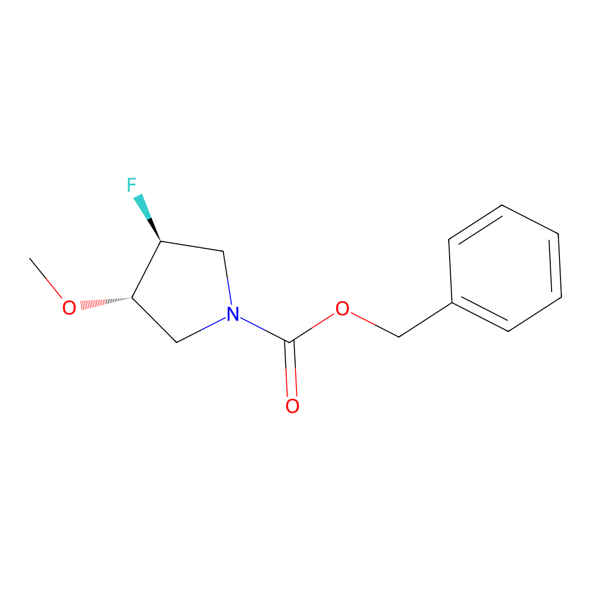 benzyl (3S,4S)-3-fluoro-4-methoxypyrrolidine-1-carboxylate molecular structure, CAS 2679930-99-3