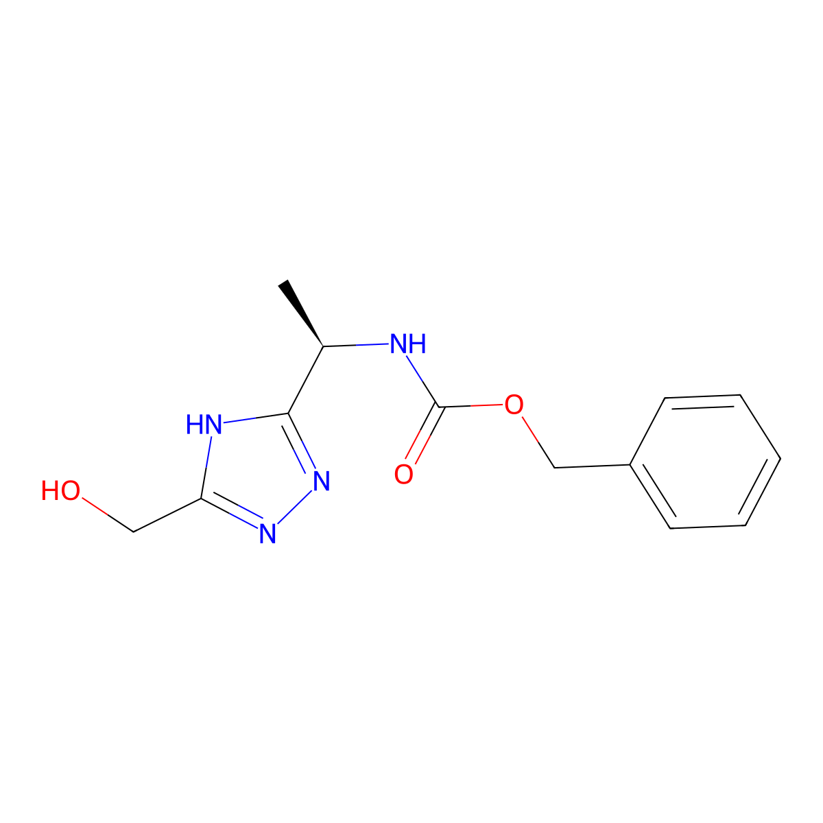benzyl N-[(1R)-1-[5-(hydroxymethyl)-4H-1,2,4-triazol-3-yl]ethyl]carbamate molecular structure, CAS 2679931-00-9