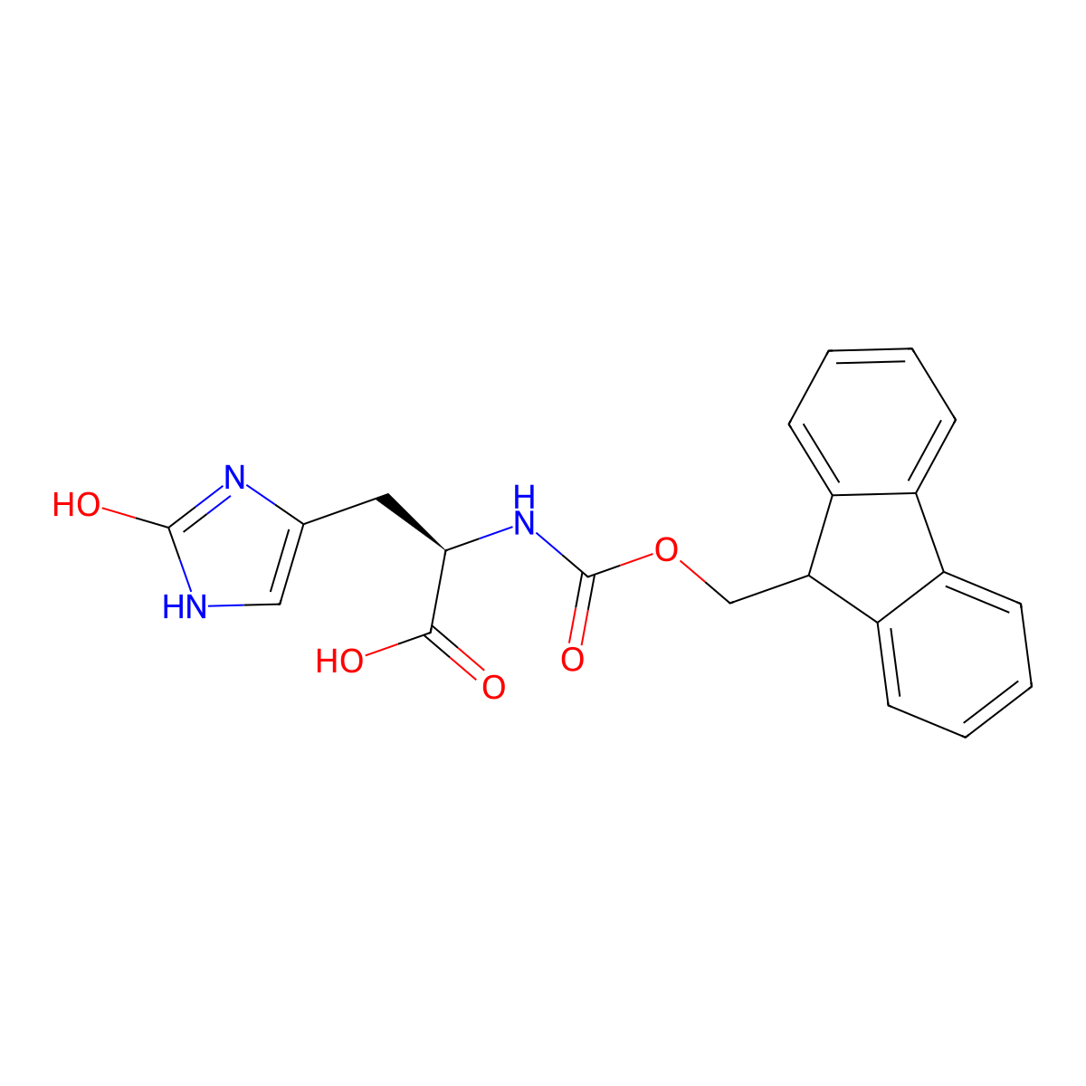 (2R)-2-({[(9H-fluoren-9-yl)methoxy]carbonyl}amino)-3-(2-hydroxy-1H-imidazol-4-yl)propanoic acid molecular structure, CAS 2679931-24-7