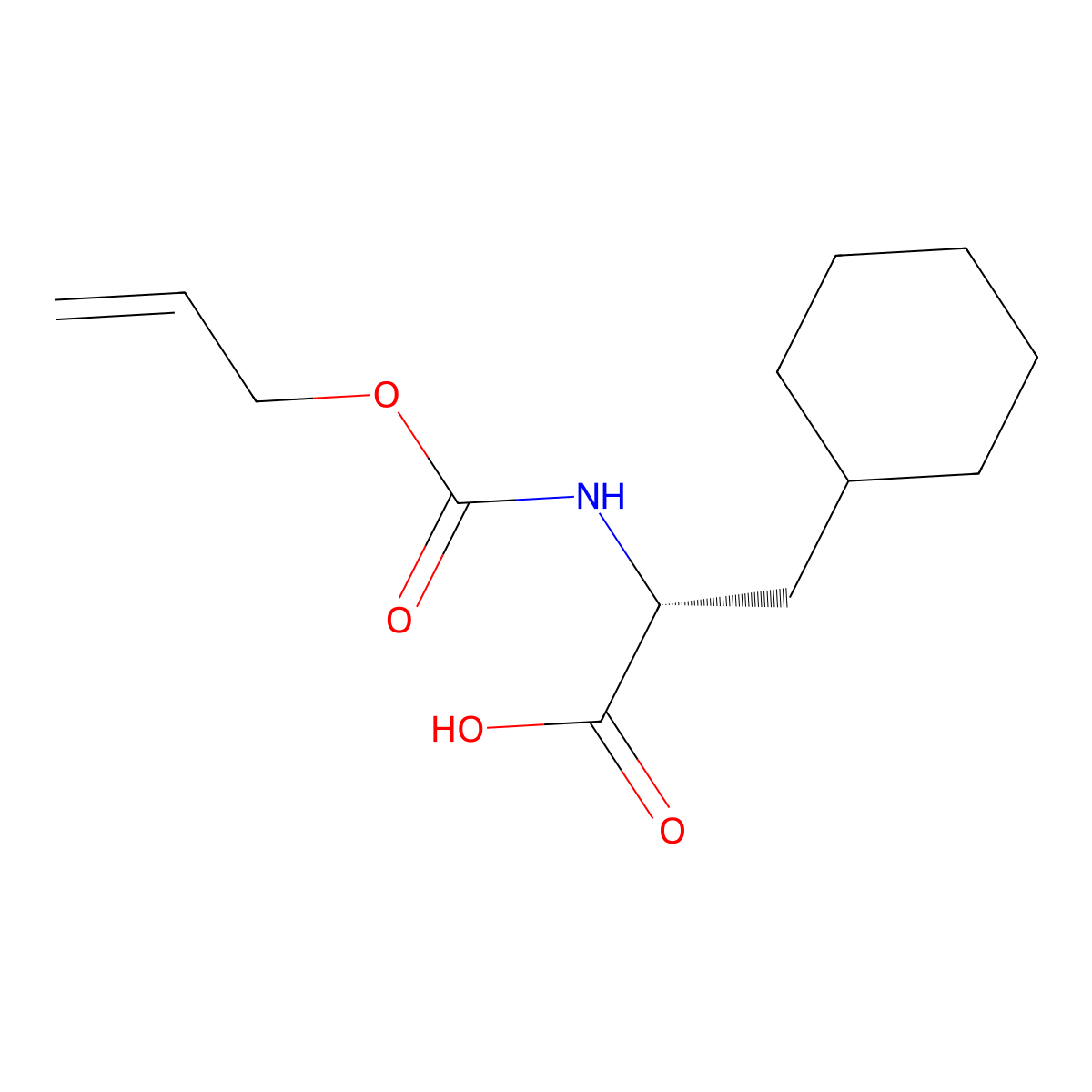 (2R)-3-cyclohexyl-2-{[(prop-2-en-1-yloxy)carbonyl]amino}propanoic acid molecular structure, CAS 2679931-33-8