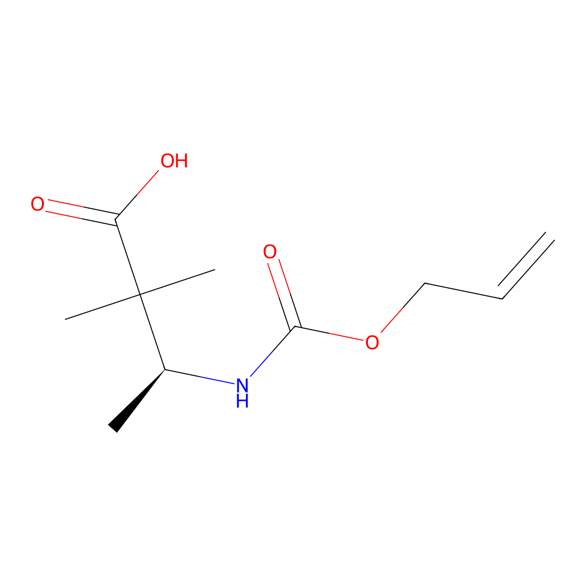 (3S)-2,2-dimethyl-3-{[(prop-2-en-1-yloxy)carbonyl]amino}butanoic acid molecular structure, CAS 2679931-34-9