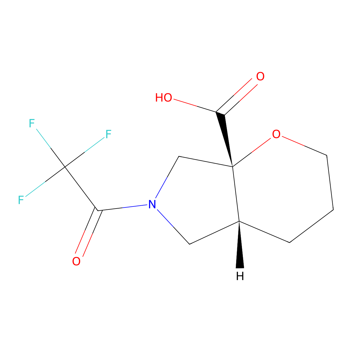 rac-(4aR,7aR)-6-(2,2,2-trifluoroacetyl)-octahydropyrano[2,3-c]pyrrole-7a-carboxylic acid molecular structure, CAS 2679931-44-1
