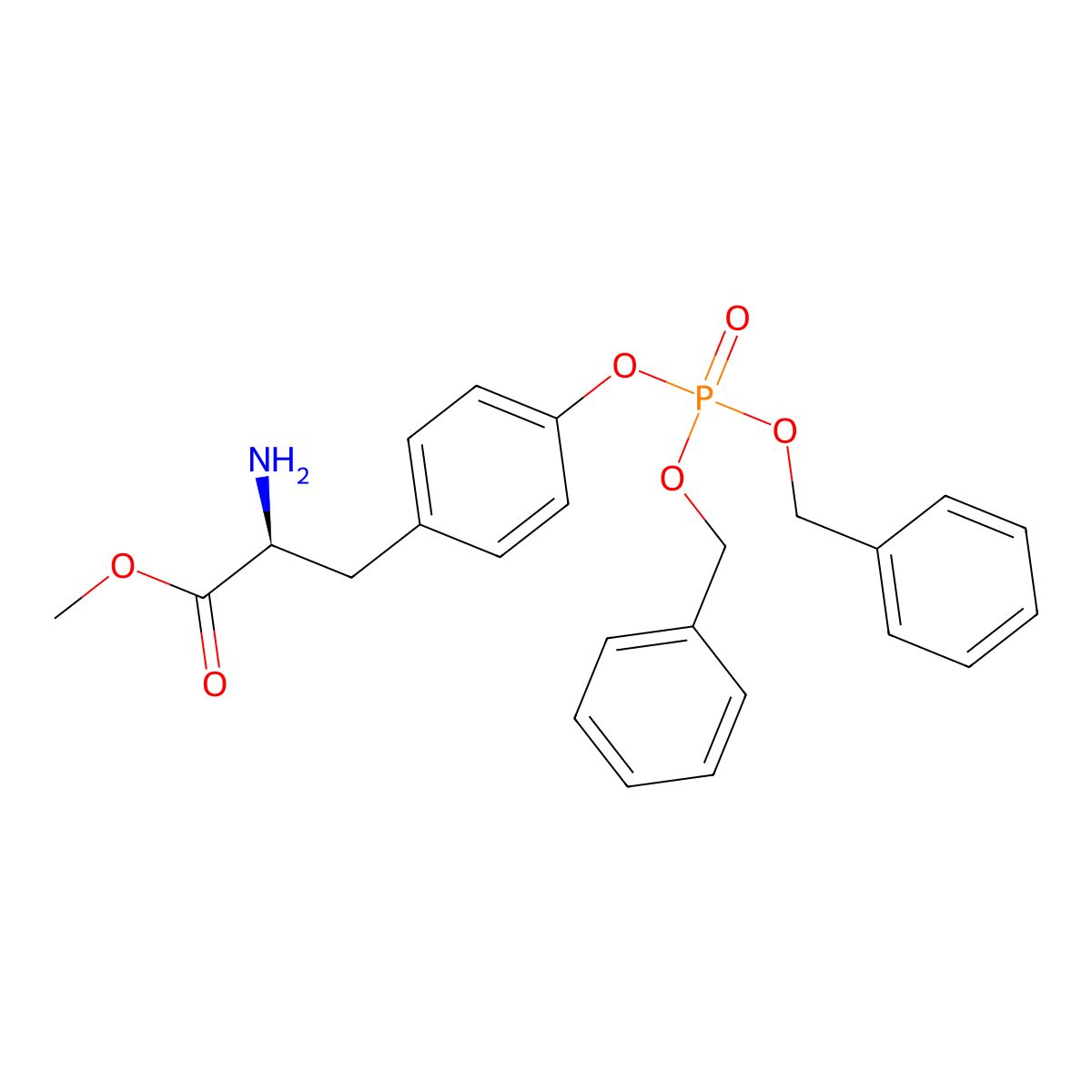 methyl (2S)-2-amino-3-(4-{[bis(benzyloxy)phosphoryl]oxy}phenyl)propanoate molecular structure, CAS 2679931-48-5