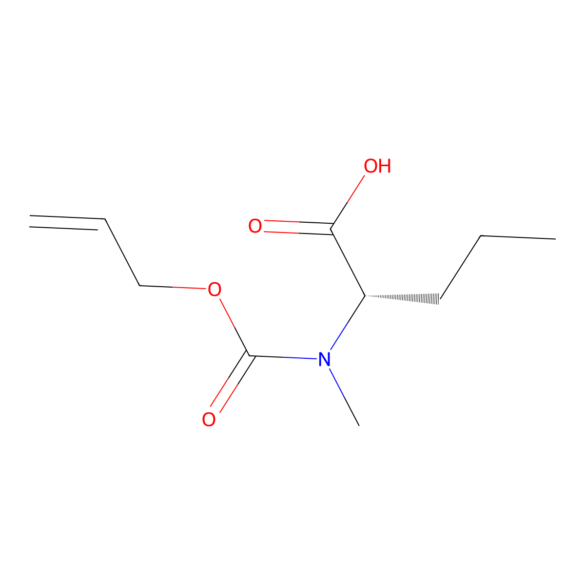 (2S)-2-{methyl[(prop-2-en-1-yloxy)carbonyl]amino}pentanoic acid molecular structure, CAS 2679931-50-9