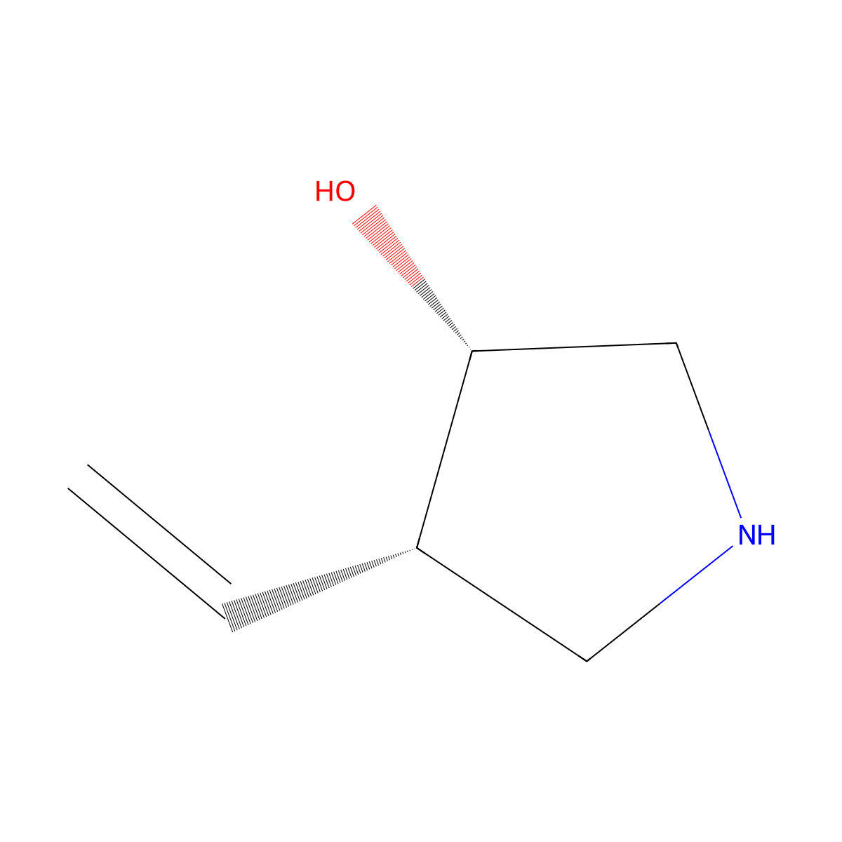 rac-(3R,4R)-4-ethenylpyrrolidin-3-ol molecular structure, CAS 2679931-51-0