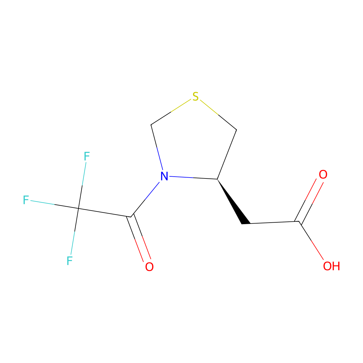 2-[(4R)-3-(2,2,2-trifluoroacetyl)-1,3-thiazolidin-4-yl]acetic acid molecular structure, CAS 2679931-52-1