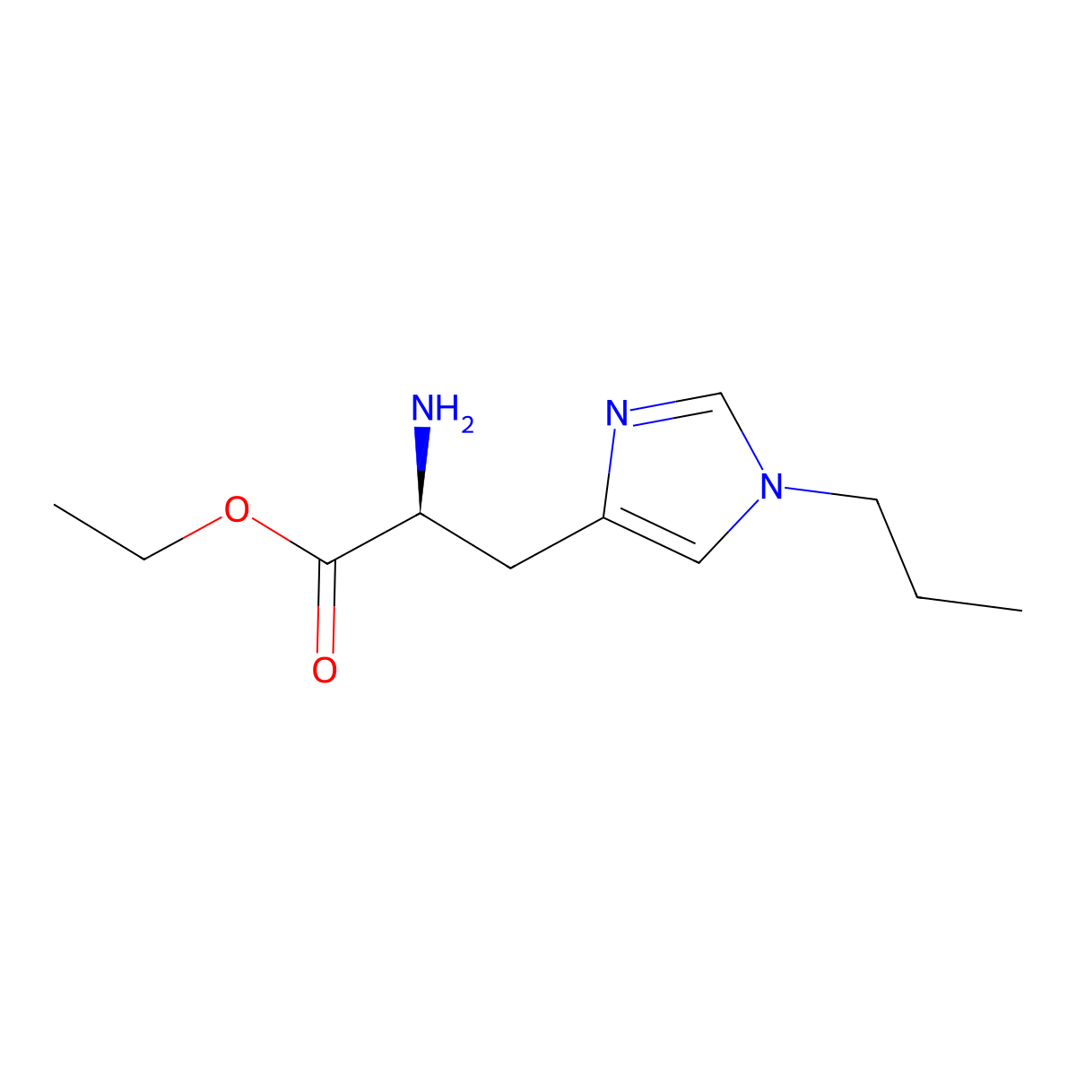ethyl (2S)-2-amino-3-(1-propyl-1H-imidazol-4-yl)propanoate molecular structure, CAS 2679931-53-2