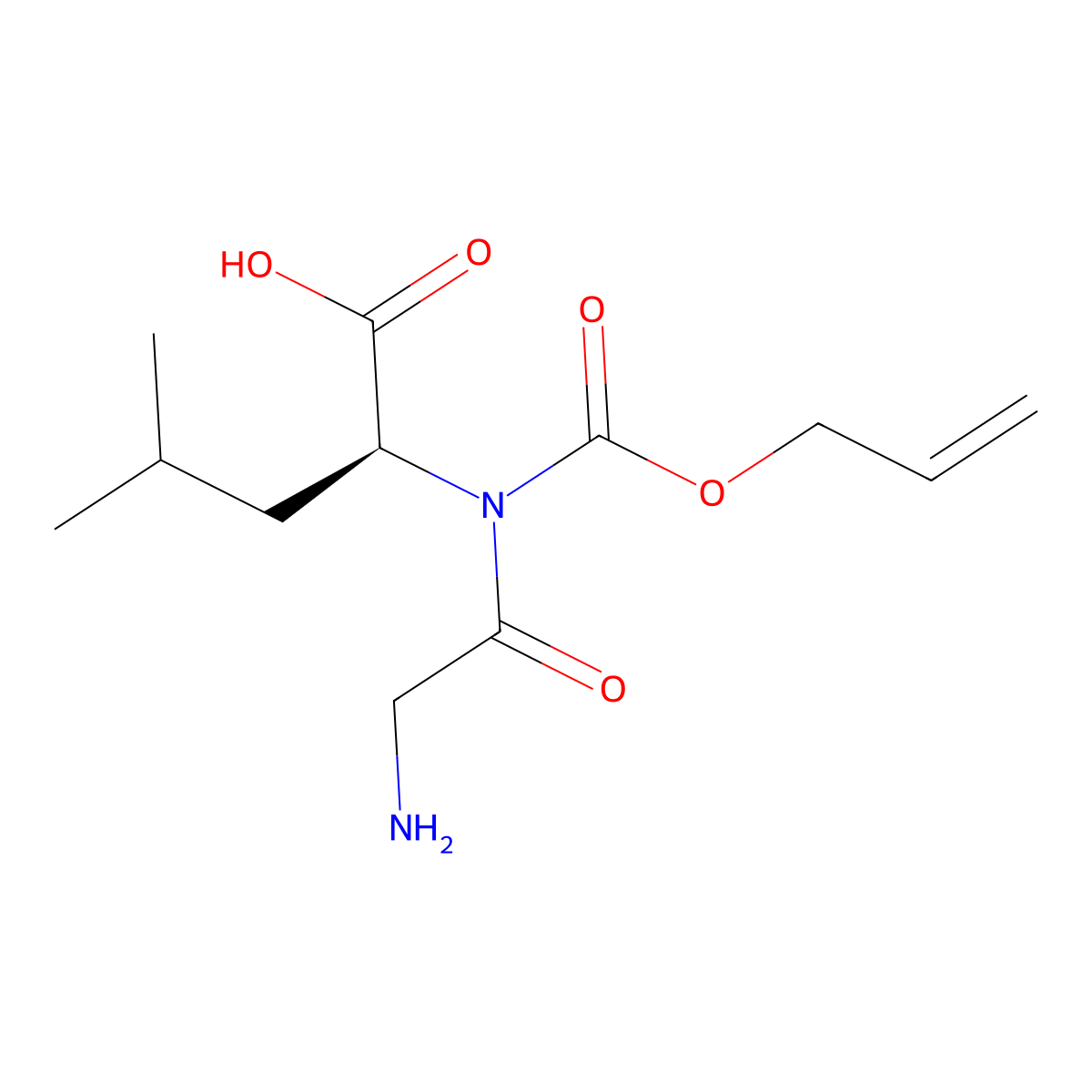 (2S)-2-{2-amino-N-[(prop-2-en-1-yloxy)carbonyl]acetamido}-4-methylpentanoic acid molecular structure, CAS 2679931-54-3
