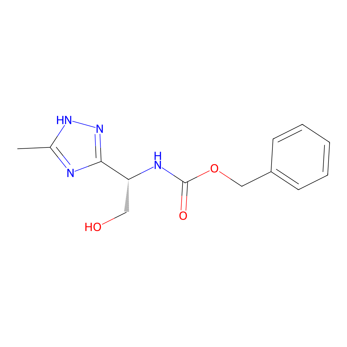 benzyl N-[(1S)-2-hydroxy-1-(5-methyl-1H-1,2,4-triazol-3-yl)ethyl]carbamate molecular structure, CAS 2679931-62-3