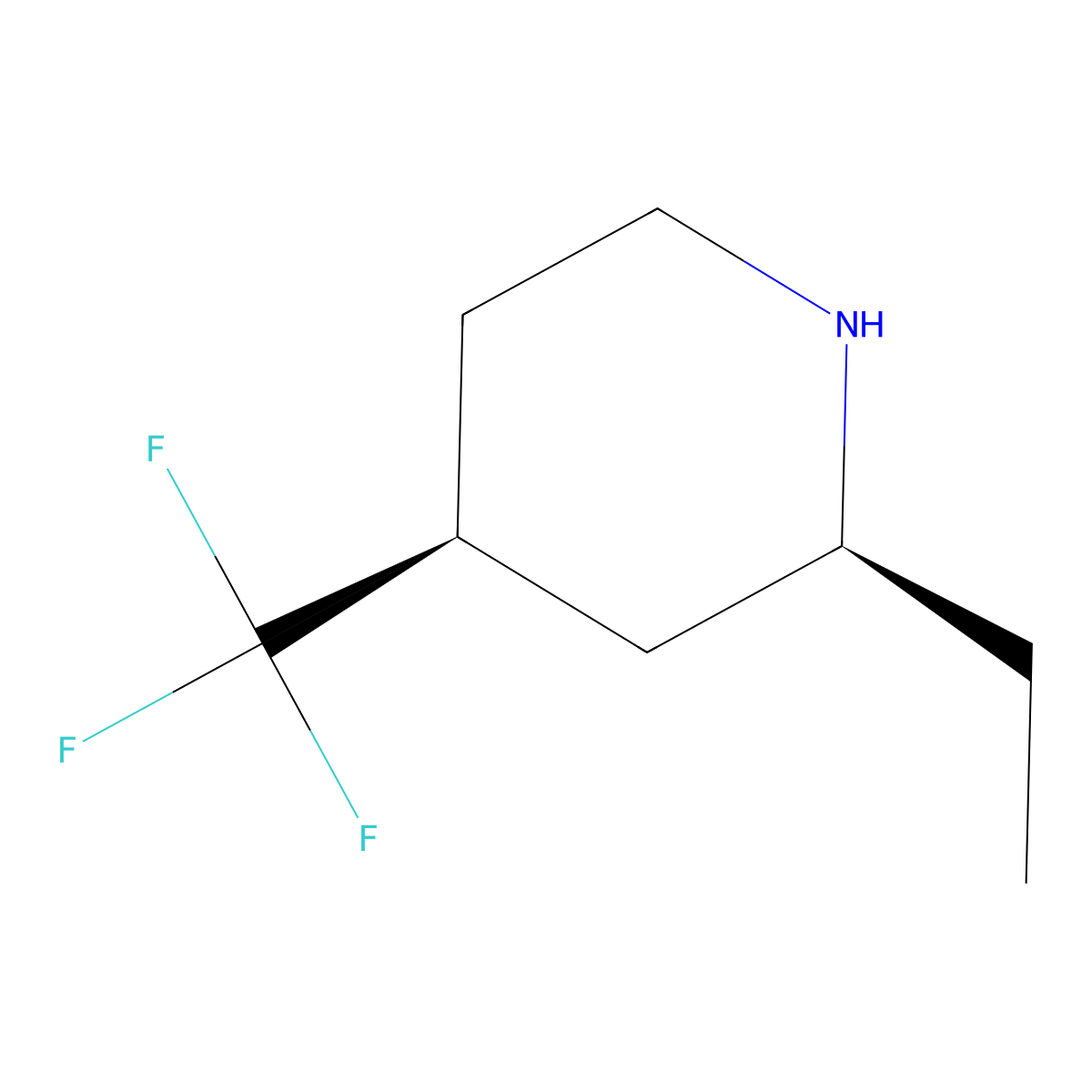 rac-(2R,4R)-2-ethyl-4-(trifluoromethyl)piperidine molecular structure, CAS 2679931-67-8