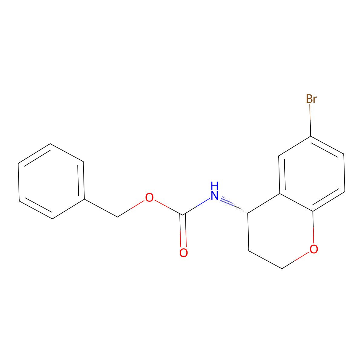 benzyl N-[(4S)-6-bromo-3,4-dihydro-2H-1-benzopyran-4-yl]carbamate molecular structure, CAS 2679931-72-5