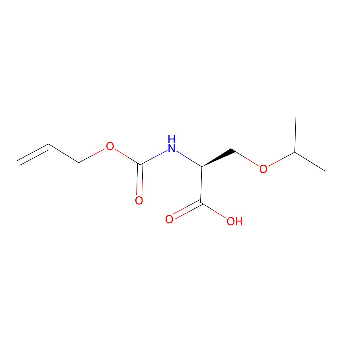 (2S)-2-{[(prop-2-en-1-yloxy)carbonyl]amino}-3-(propan-2-yloxy)propanoic acid molecular structure, CAS 2679931-76-9