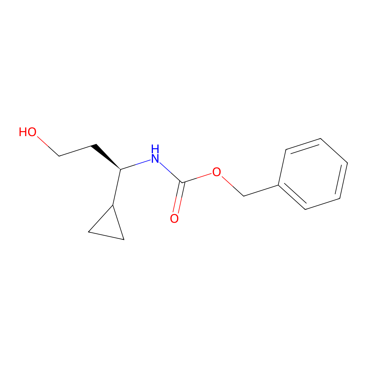benzyl N-[(1R)-1-cyclopropyl-3-hydroxypropyl]carbamate molecular structure, CAS 2679931-77-0