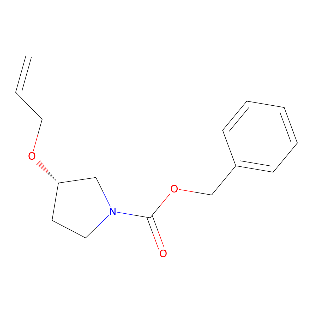 benzyl (3S)-3-(prop-2-en-1-yloxy)pyrrolidine-1-carboxylate molecular structure, CAS 2679931-86-1