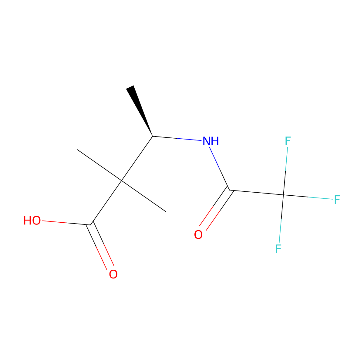(3R)-2,2-dimethyl-3-(2,2,2-trifluoroacetamido)butanoic acid molecular structure, CAS 2679931-90-7